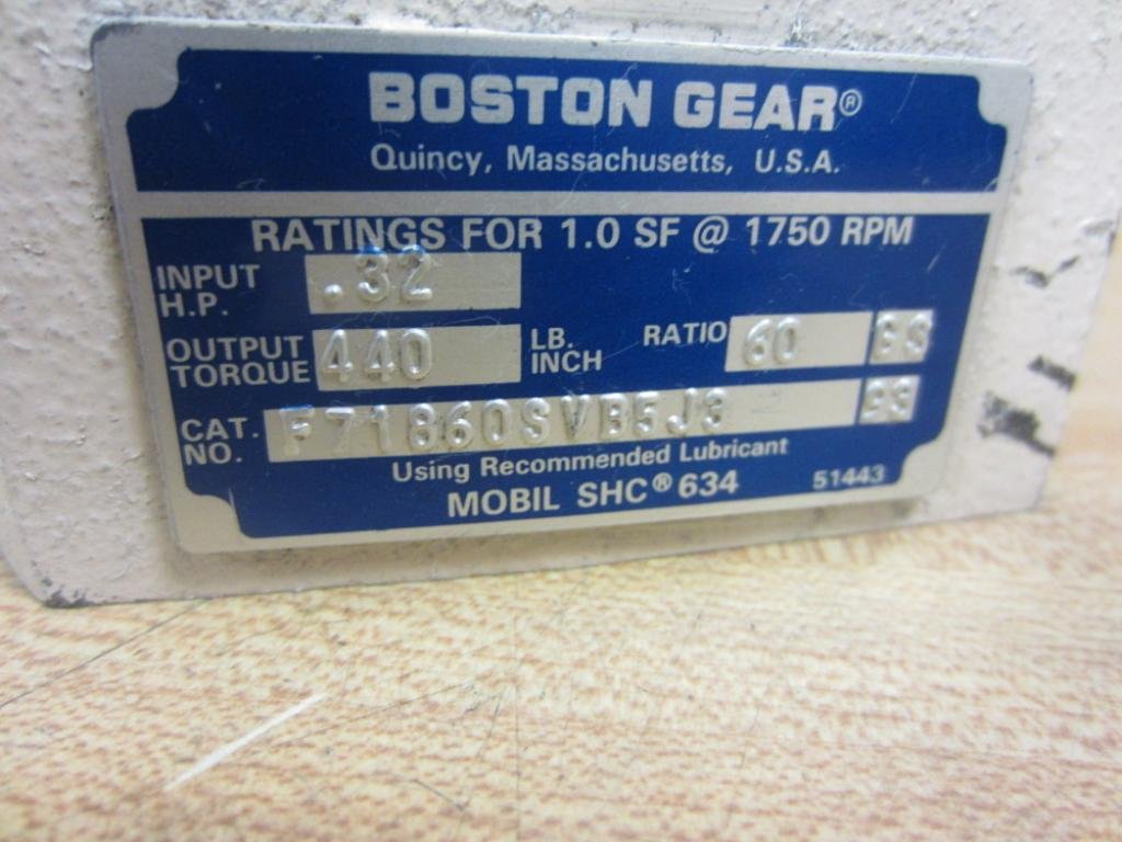 Boston Gear F71860SVB5J3 Gear Reducer