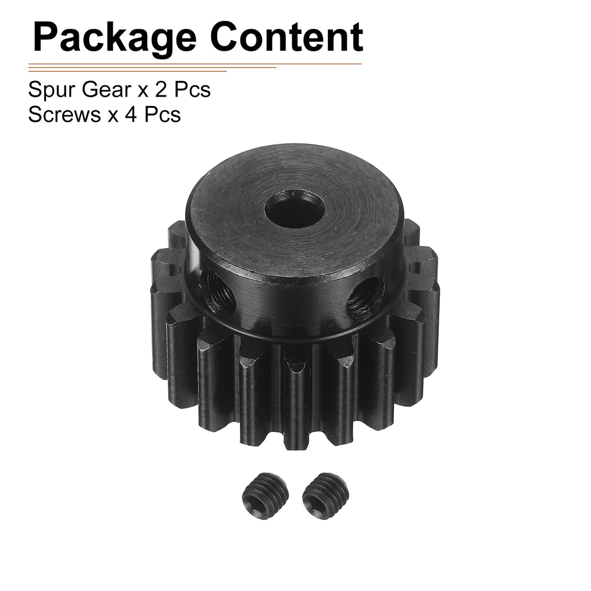 DTGN Spur Gear 1.5Mod 18 Teeth 12mm Thickness 5mm Bore 2Pcs
