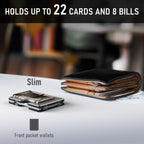 Upgraded Hinged Minimalist Wallet for Men, RFID Blocking Wallet