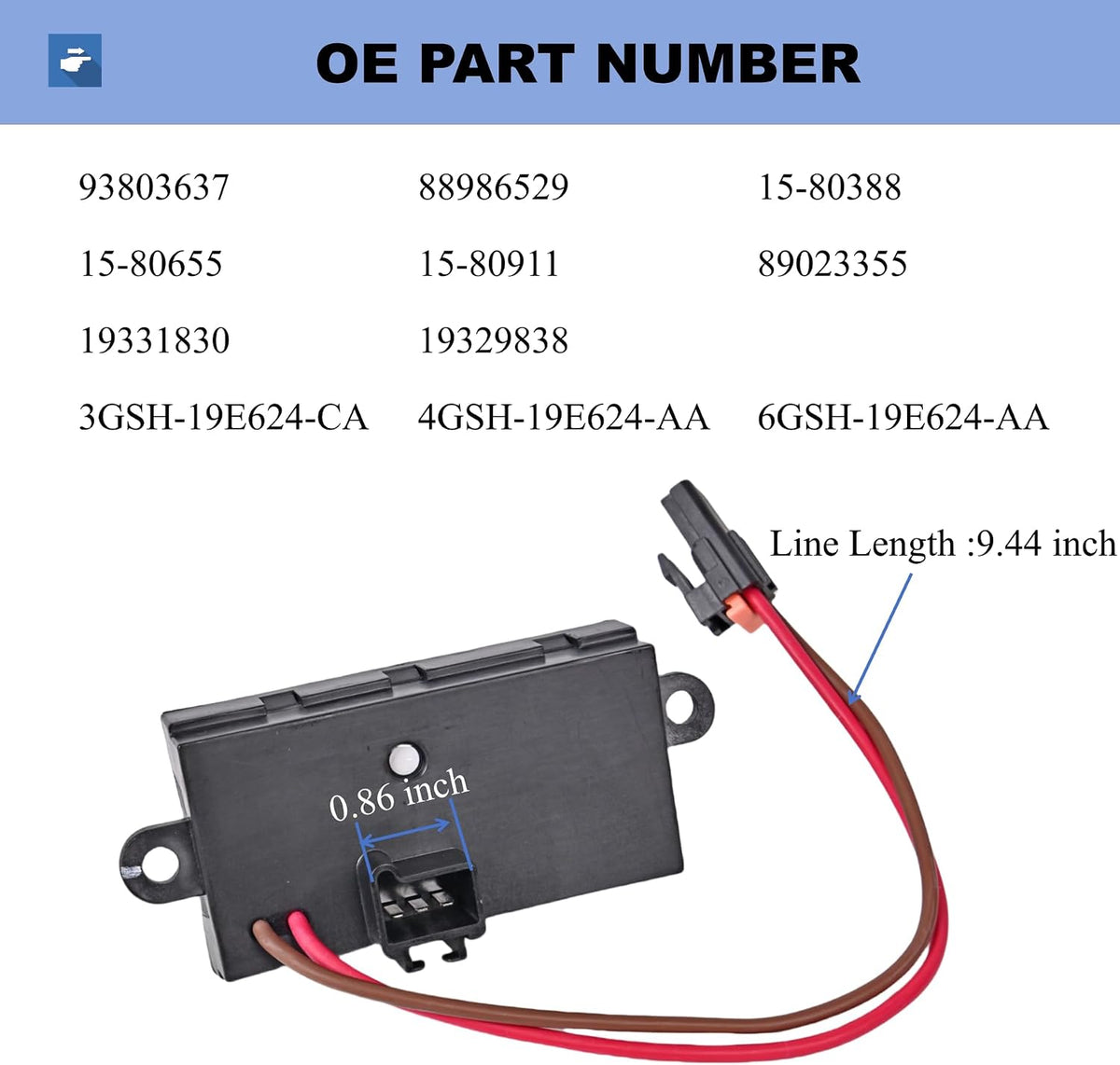 PANNUOSCS Blower Motor Resistor 3GSH-19E624-CA Fit for 2003-2007 Hummer H2