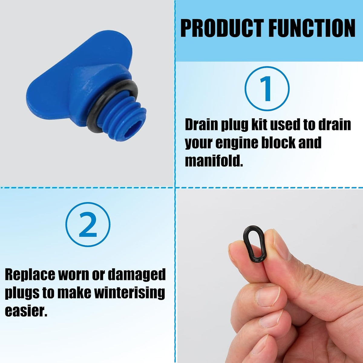Manifold Engine Water Plug, Drain Plug Kit Pack of 5