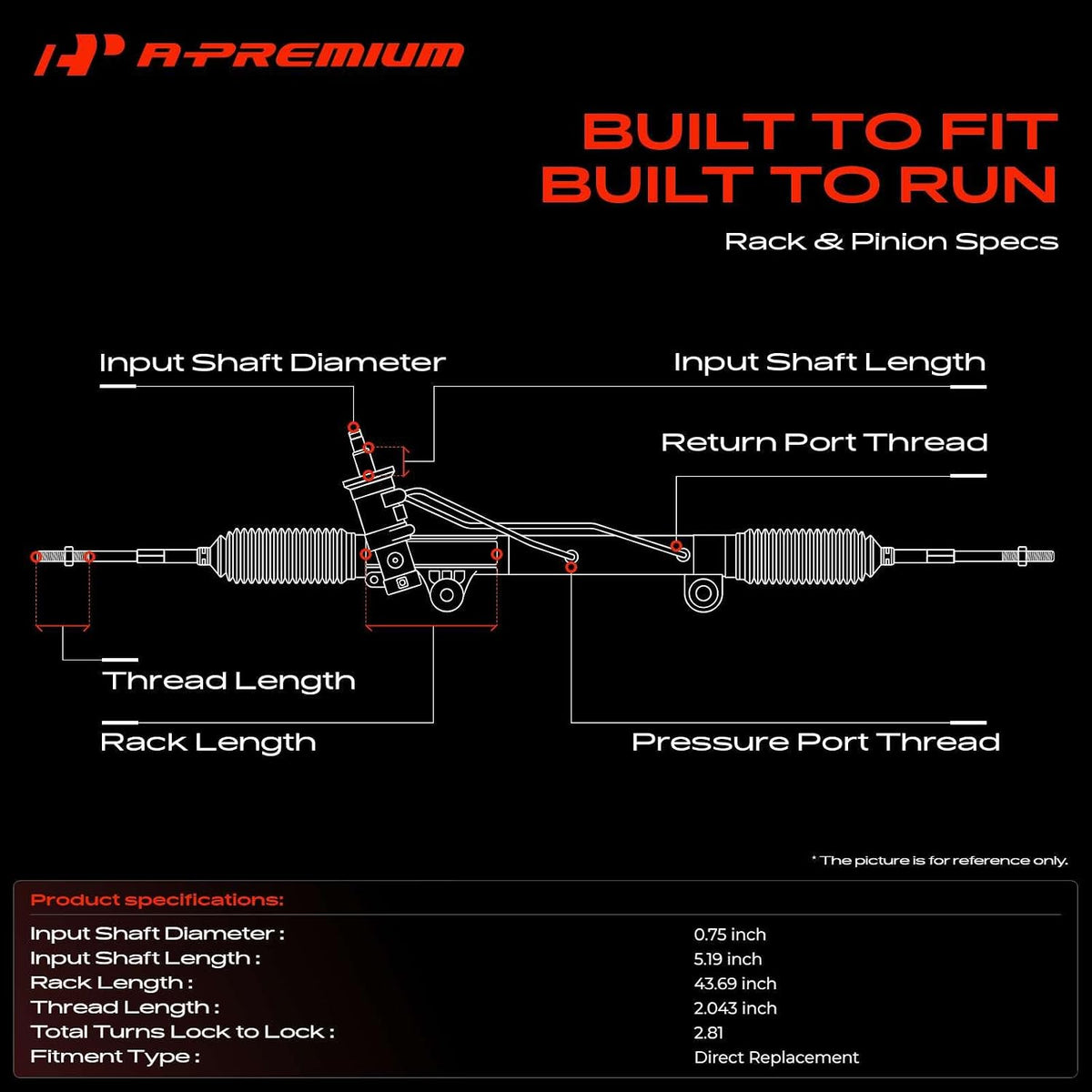 A-Premium Electronic Power Steering Rack and Pinion Compatible with Toyota