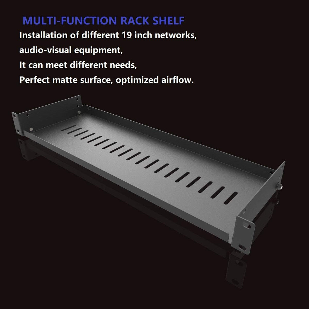 2 Pack of 1U Vented Cantilever Server Rack Mount Shelf 6" Deep