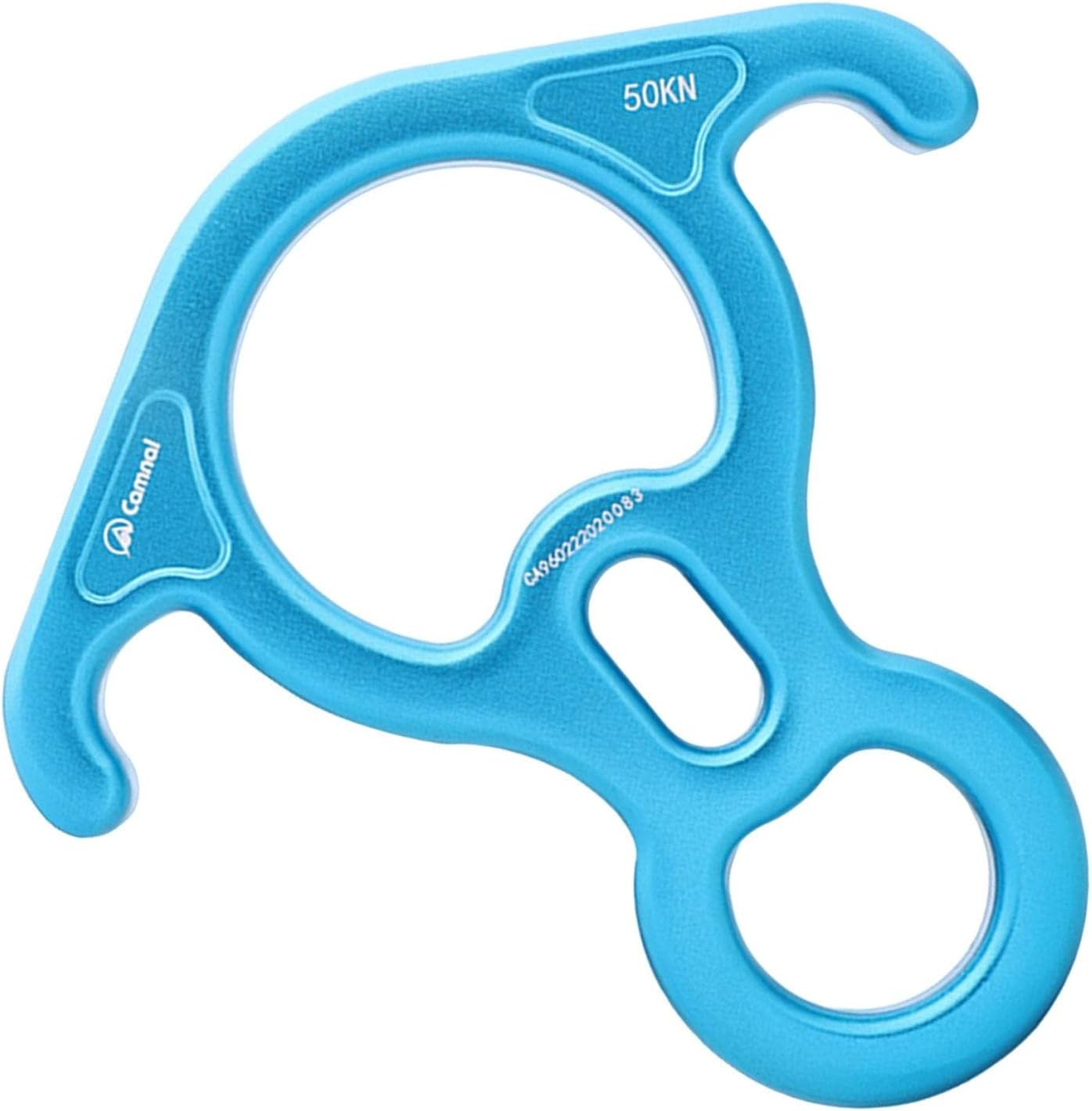 50kN Figure 8 Descender for Rescue Operations, Aluminum Alloy Belay Device, Blue (1 Piece)
