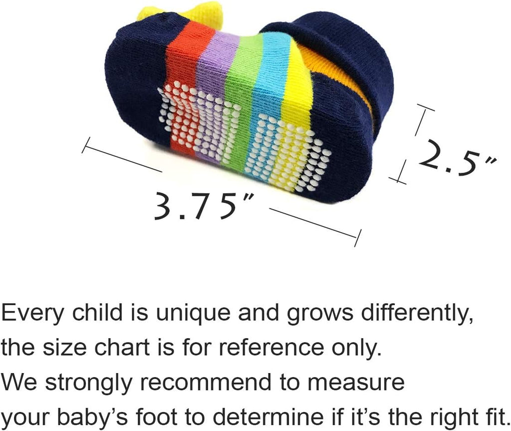 Adorable Baby 6 Pair Non-Skid Bootie Socks