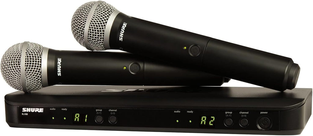 BLX288/PG58 Dual Wireless Vocal System - H11 Band | 14-hour battery and 300 ft UHF range with two PG58 handheld vocal