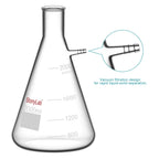 Borosilicate Glass Filtering Flask, Bolt Neck with Tubulation (2 Pack) (2000ml)