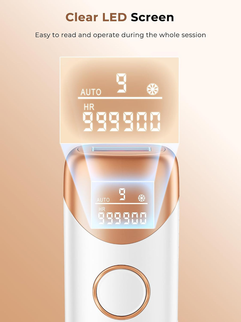 Laser Hair Removal for Women, 97.6% Hair Reduction in 2 Session, 5℃ Ice Cooling IPL Hair Removal Device, Hair Removal