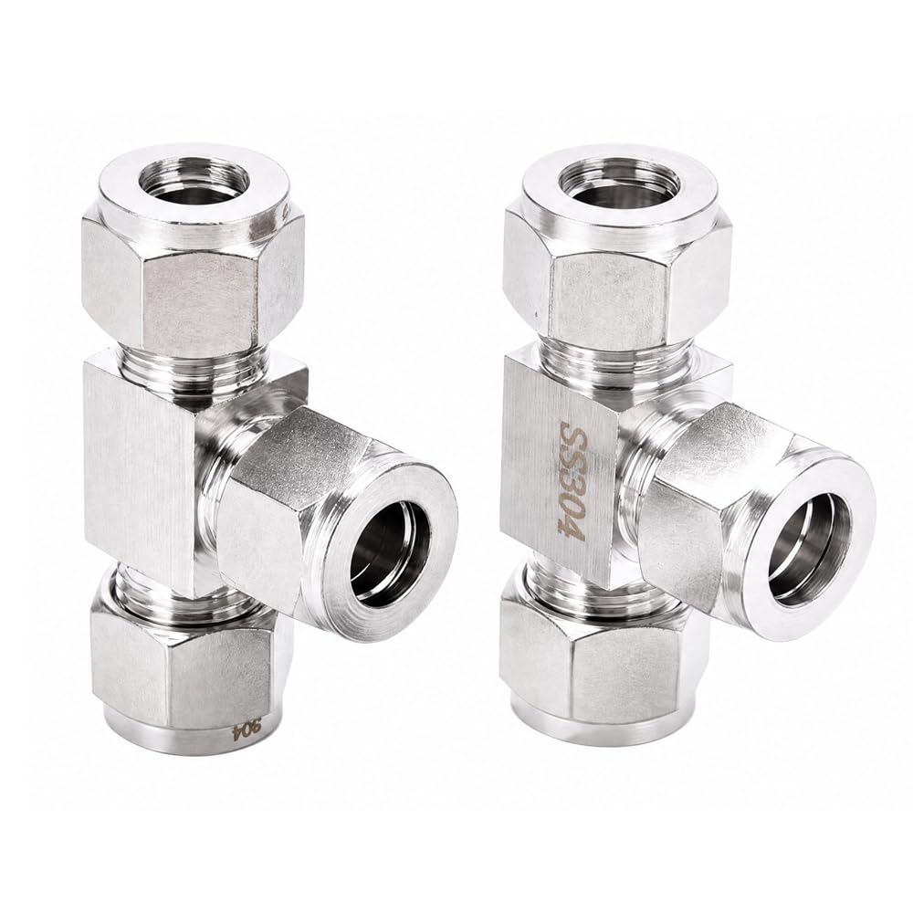 304 Stainless Steel Compression Tee 3/4" OD x 3/4" OD T-fitting 3-way 1pc