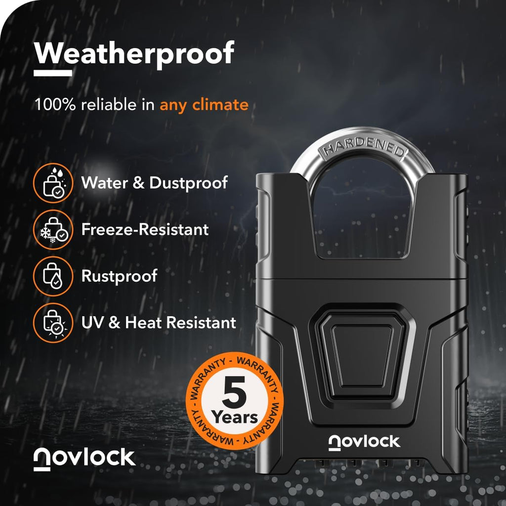 Heavy Duty Outdoor Combination Lock, Padlock with Shrouded Shackle | 0.31” Cut Resistant Protected Shackle