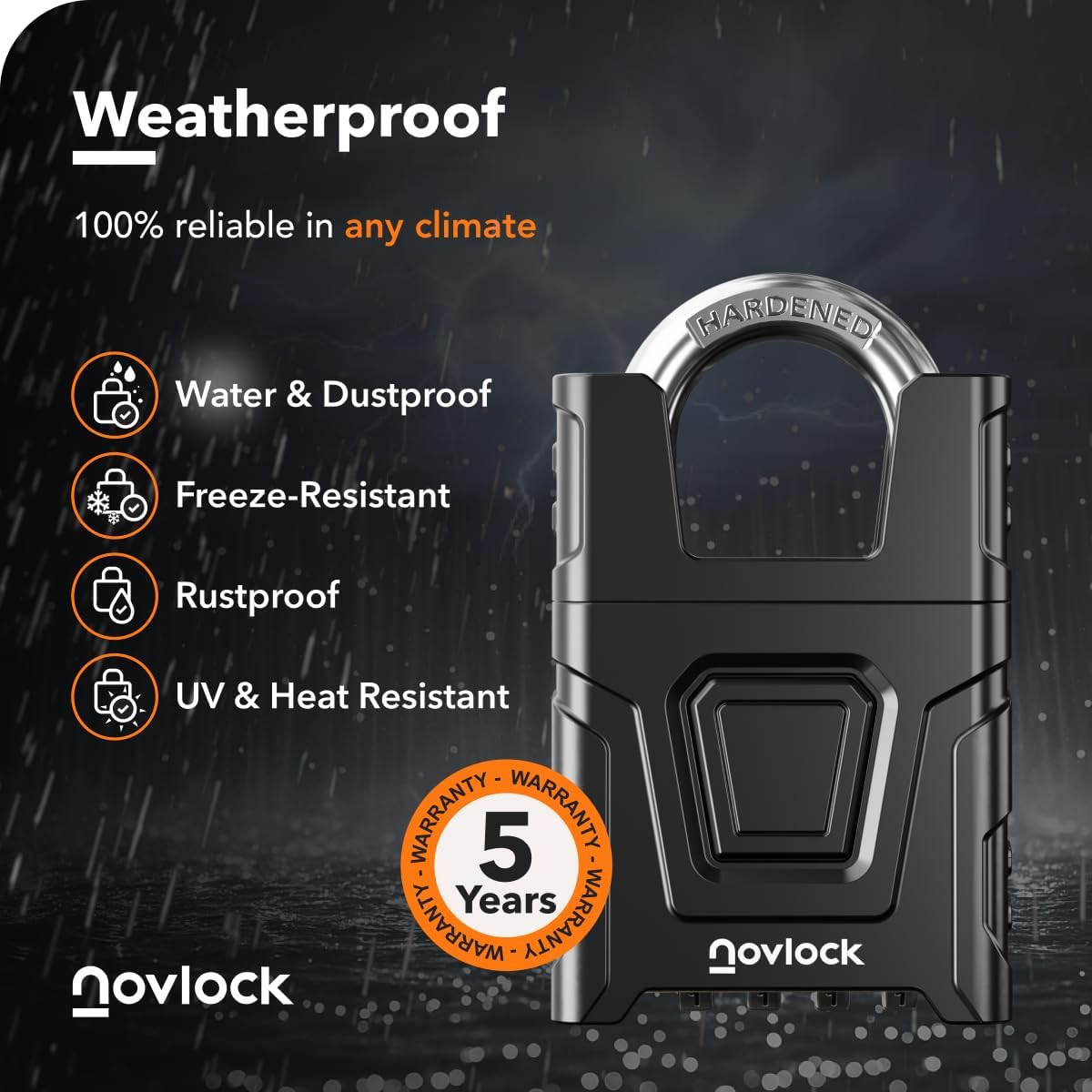 Heavy Duty Outdoor Combination Lock, Padlock with Shrouded Shackle | 0.31” Cut Resistant Protected Shackle