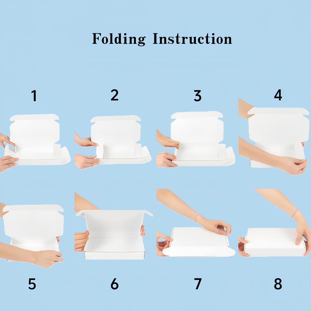6x6x2 Inches 50 Pack White Corrugated Cardboard Shipping Boxes