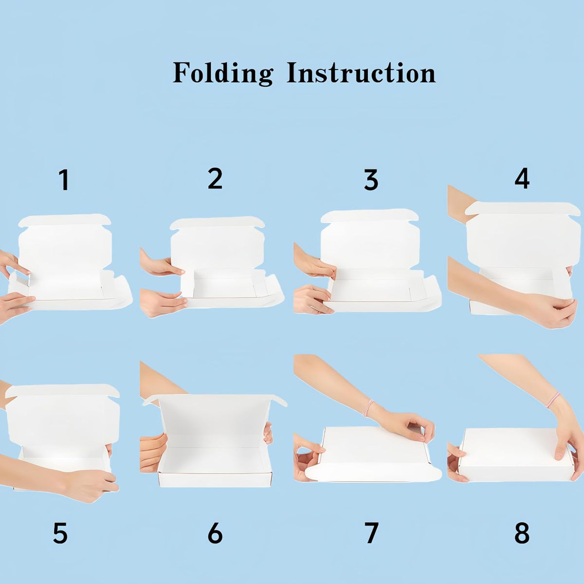6x6x2 Inches 50 Pack White Corrugated Cardboard Shipping Boxes