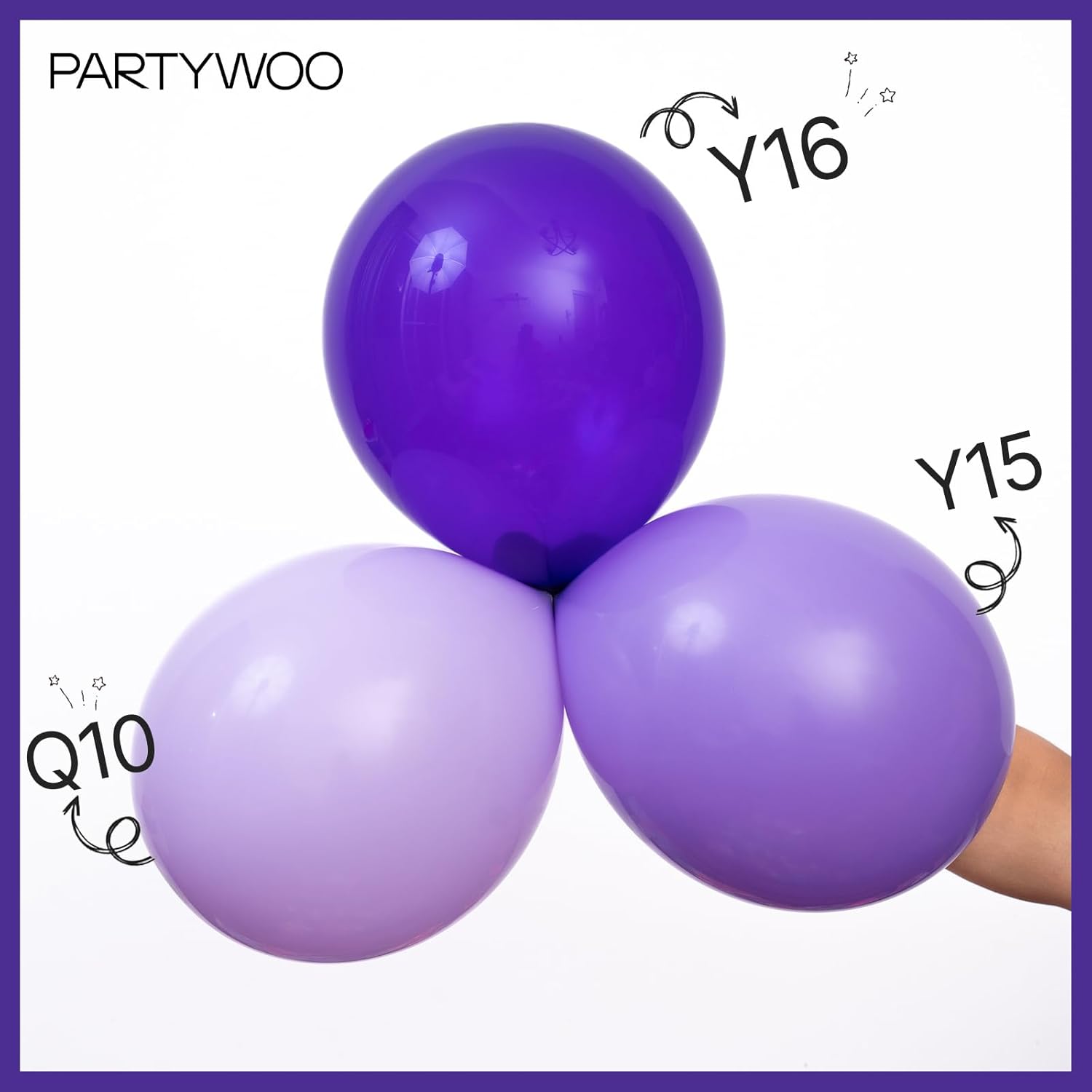 Purple Balloon Arch Kit Garland 142pcs Different Sizes of 18 12 10 5 Inch Dark Royal Light Pastel Metallic Purple