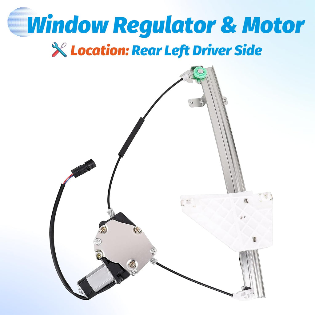 Vurkcy Window Regulator with Motor Rear Left Driver Side, Replace 741-374
