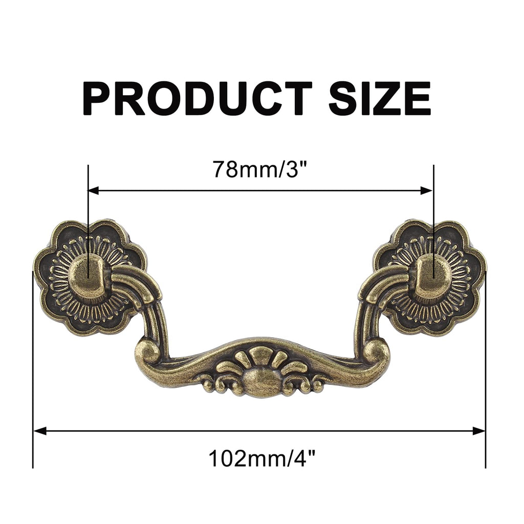 6 Pcs 3 Inch Bail Handle Drop Pulls Vintage Drop Bail Drawer Pulls