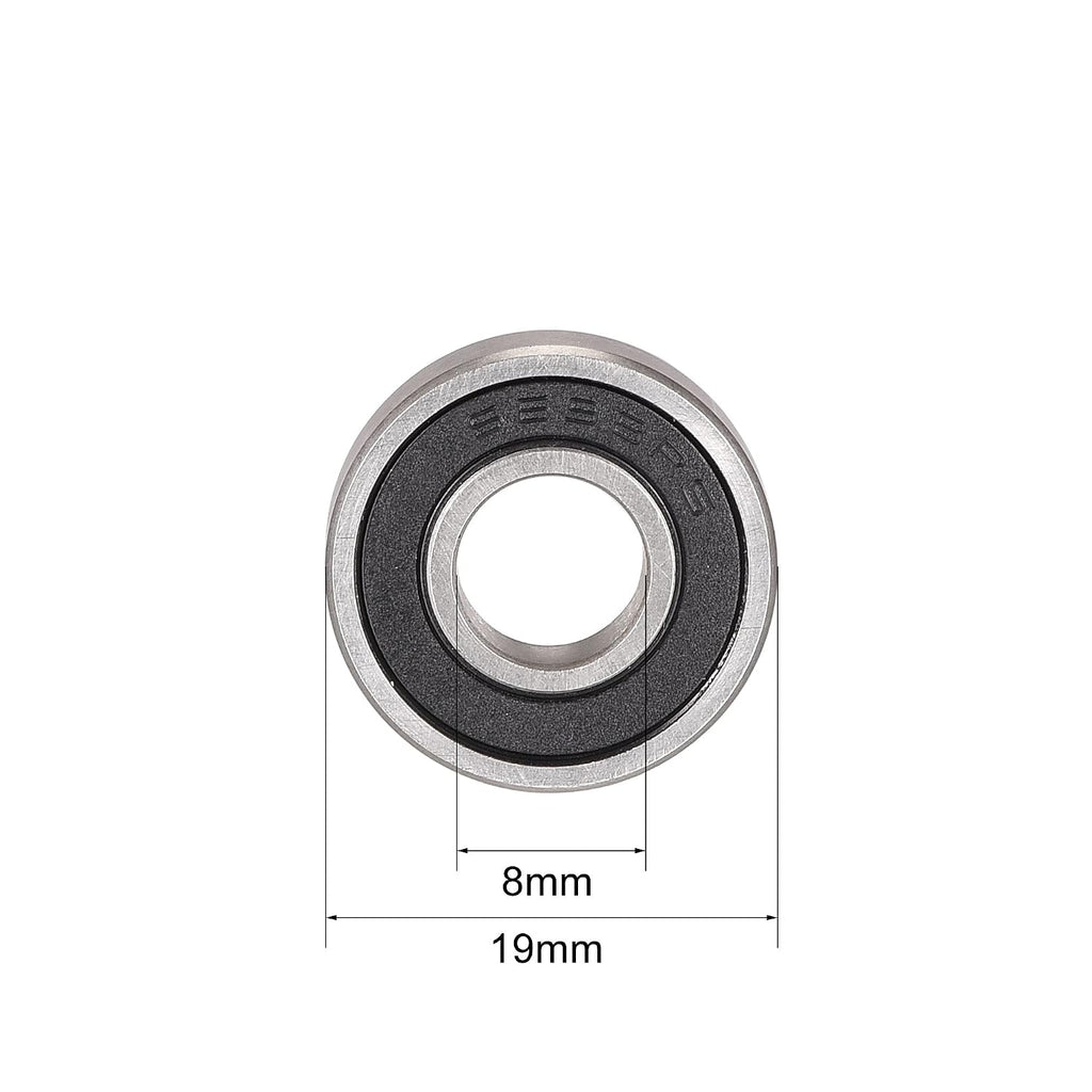 uxcell S698-2RS Stainless Steel Ball Bearing 8x19x6mm Double Sealed Bearings 2pcs