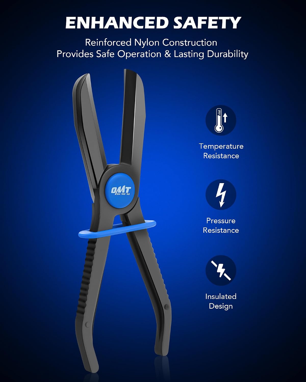 Hose Pinch Off Pliers, 3 Piece Long Reach Hose Clamp Pliers Set for Flexible Hoses Brake Coolant Radiator Vacuum Fuel