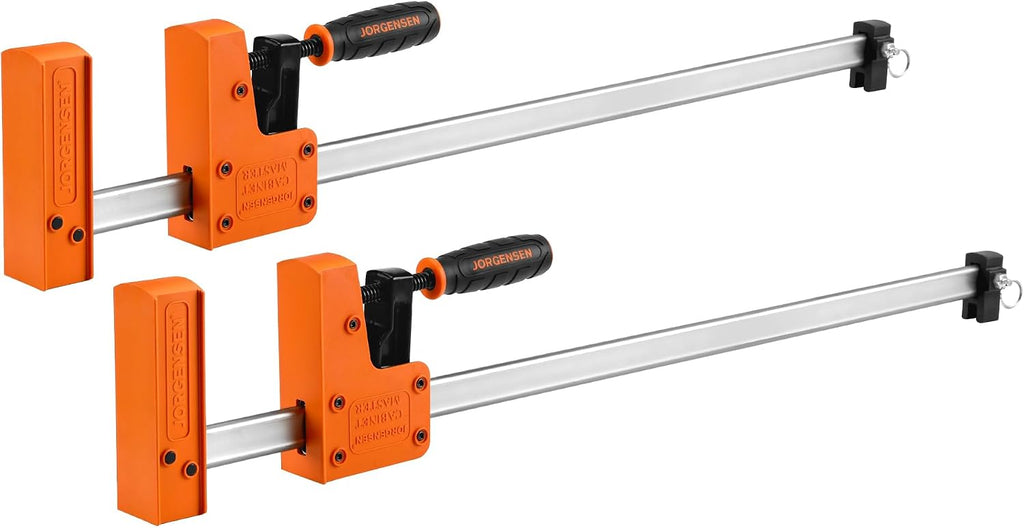 24-inch Bar Clamps Set, 2-pack Cabinet Master 90° Parallel Clamps | Steel Jaw Bar Clamps for Woodworking, 1500 lbs