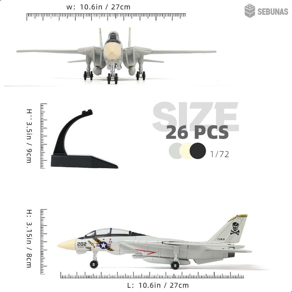 F-14 Tomcat 3D Quick Build Model Kit – Fighter Jet Aircraft Puzzle, Precision DIY Military Aircraft Building Kit for