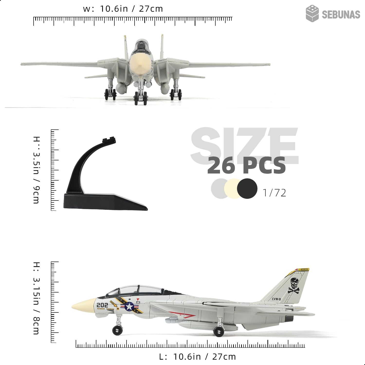 F-14 Tomcat 3D Quick Build Model Kit – Fighter Jet Aircraft Puzzle, Precision DIY Military Aircraft Building Kit for