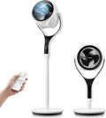 Quiet Air Circulator Fan for Bedroom，120° + 90° 3D Oscillating Pedestal Fan with Remote, 25dB Sleep Mode, 12 Speeds