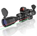 4-16x50 AO Tactical Rifle Scope Hunting Red/Green Dual Illuminated with Red/Green Laser 4 Holographic Reticle Reflex