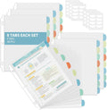 48 Pack Clear Sheet Protectors with 8 Tabs, Letter Size, 6 Sets | Heavy Duty Plastic Dividers for 3 Ring Binder