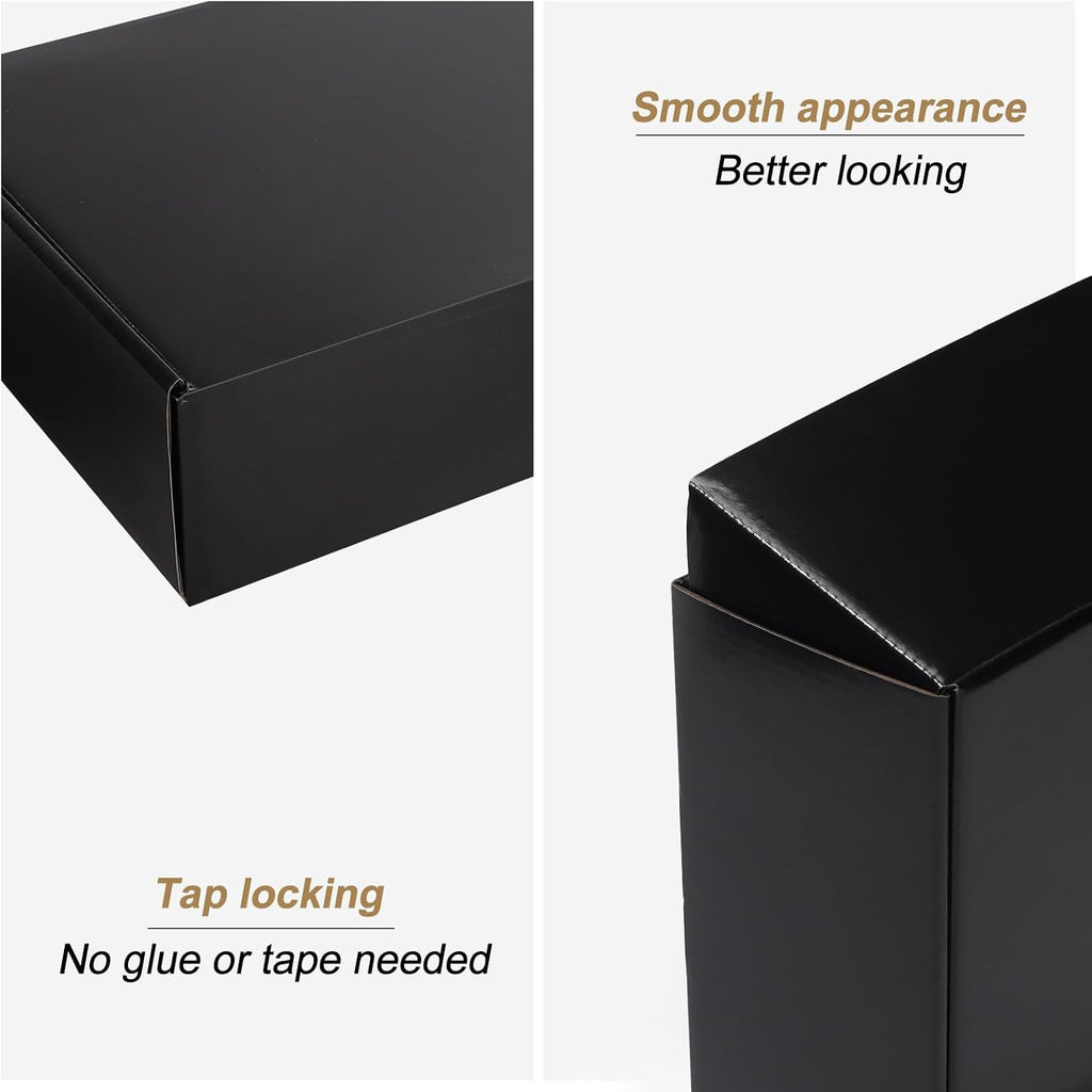 10x7x5 Black Shipping Boxes Set of 20 Corrugated Cardboard Mailer Boxes for Packaging Small Business Mailing Gifts