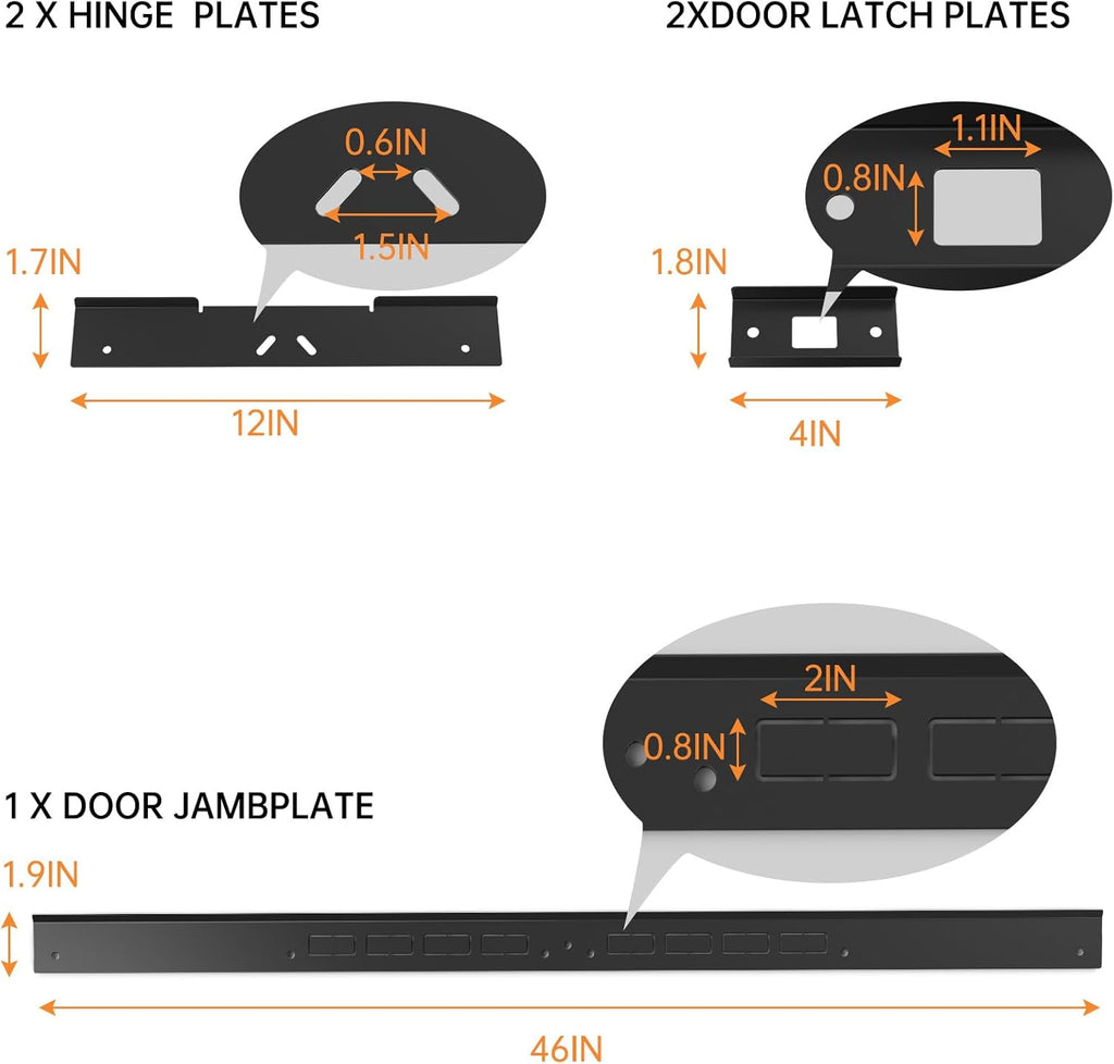 5-Piece Door Reinforcement Set for Jamb,Frame & Hinges Door Lock Security | ,Door Jamb Reinforcement Set,Anti Door