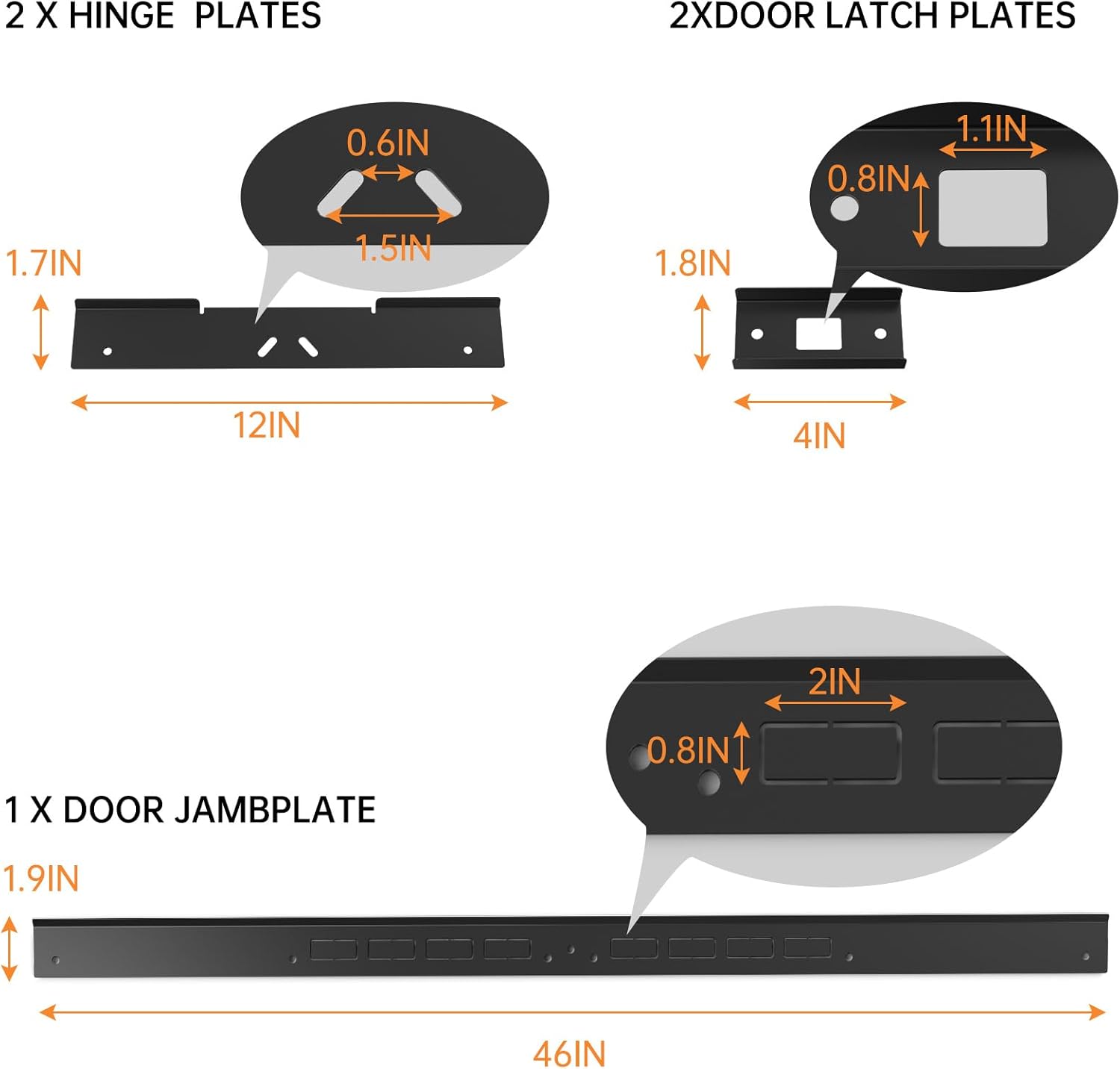 5-Piece Door Reinforcement Set for Jamb,Frame & Hinges Door Lock Security | ,Door Jamb Reinforcement Set,Anti Door