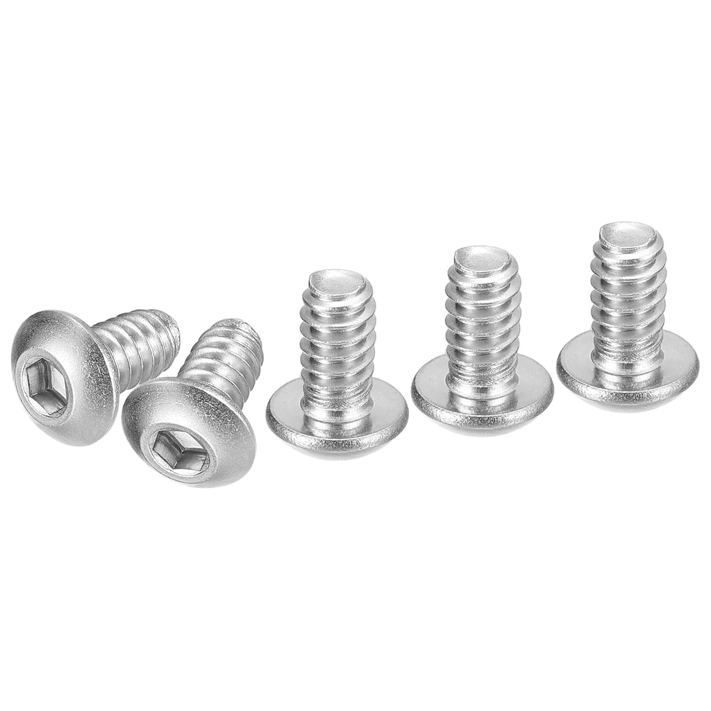 DTGN #10-32x1/4 Button Head Socket Cap Screws - 10Pack - Good for Machine - 304 Stainless Steel 18/8 - Hex Drive Full Thread UNC Fasteners