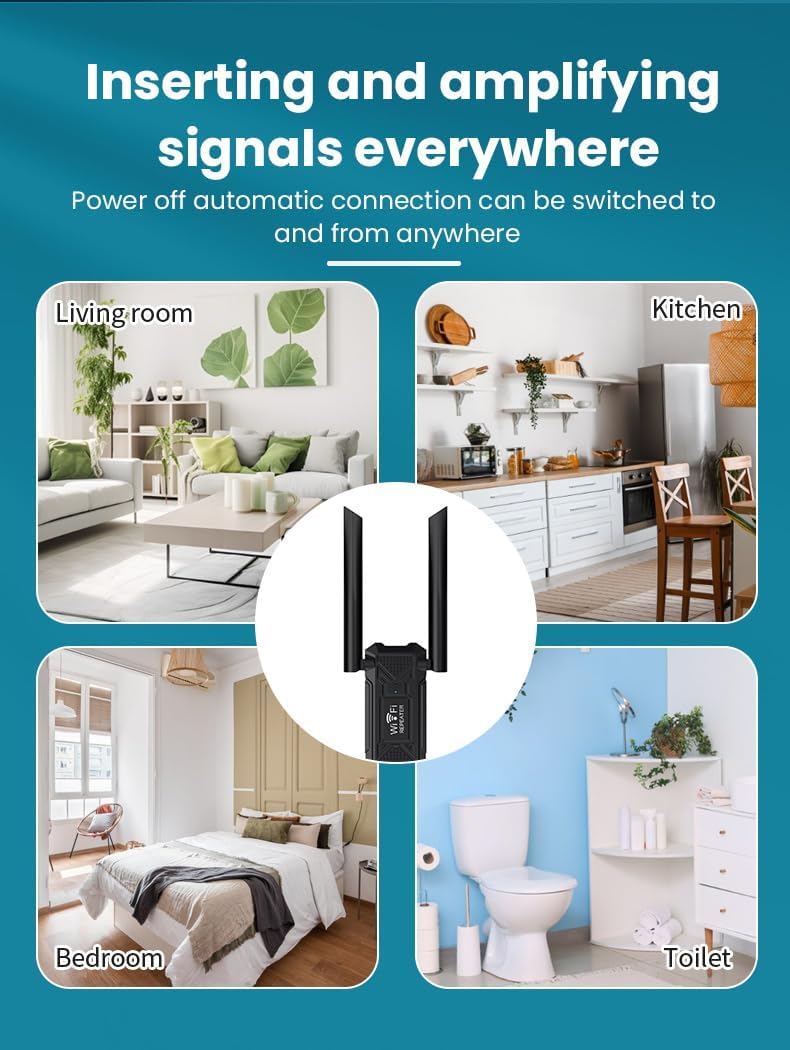 USB WiFi Extender Signal Enhancer, Suitable for Home WiFi repeaters, 2.4GHz Wireless WiFi Enhancer, one Click Easy Setup
