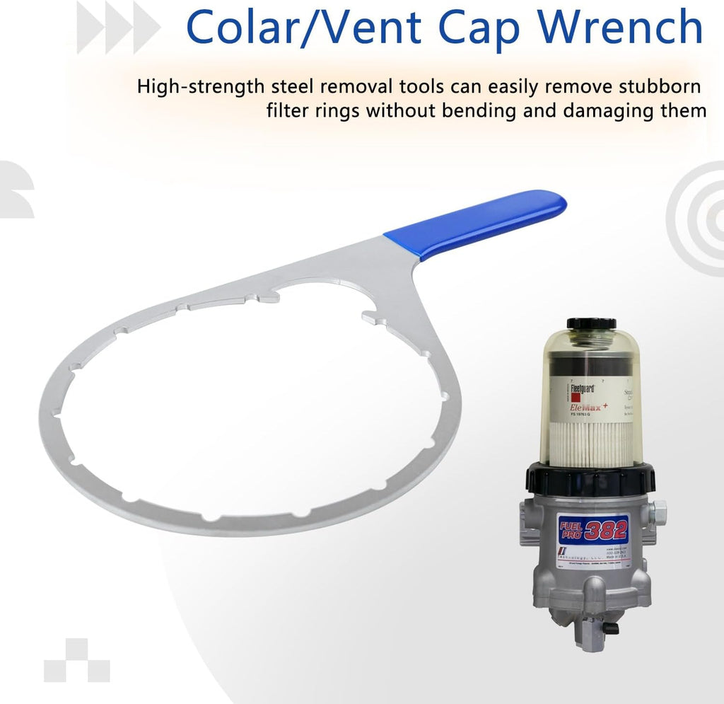 6 Inch Colar/Vent Cap Fuel Filter Wrench for 380134 382,Blue | Removal Tools for Davco Fuel Water