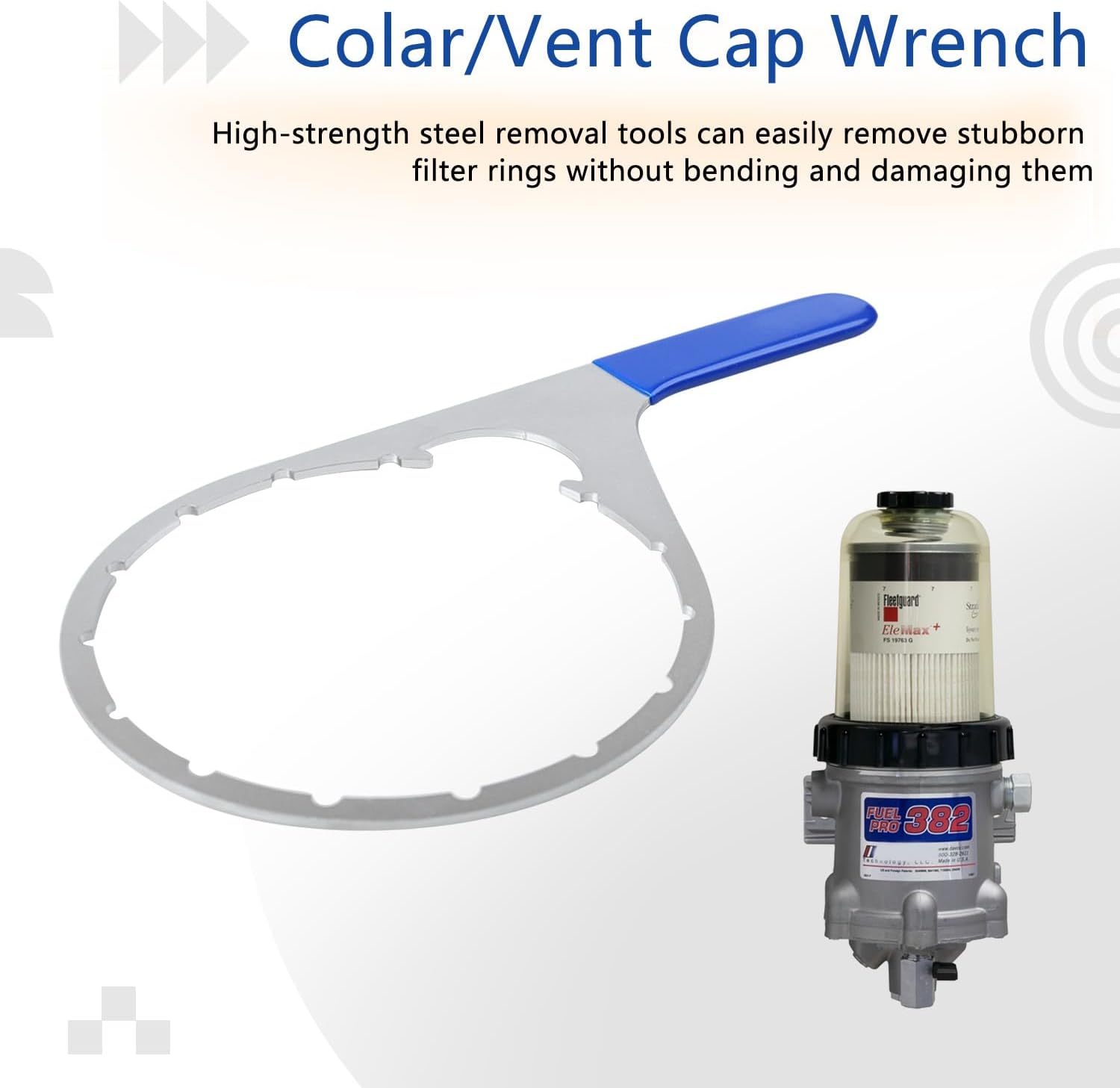 6 Inch Colar/Vent Cap Fuel Filter Wrench for 380134 382,Blue | Removal Tools for Davco Fuel Water