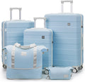 Hard Shell Luggage Sets 5 Piece for Women, Lightweight Hardside Rolling Suitcase Set with Spinner Wheels and TSA