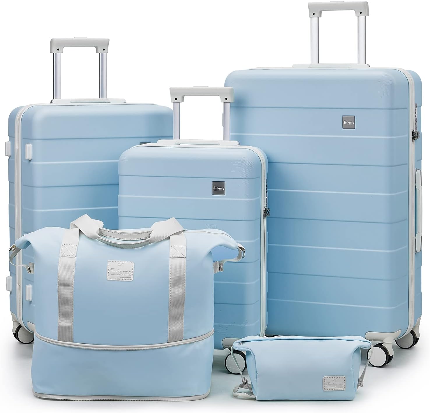 Hard Shell Luggage Sets 5 Piece for Women, Lightweight Hardside Rolling Suitcase Set with Spinner Wheels and TSA