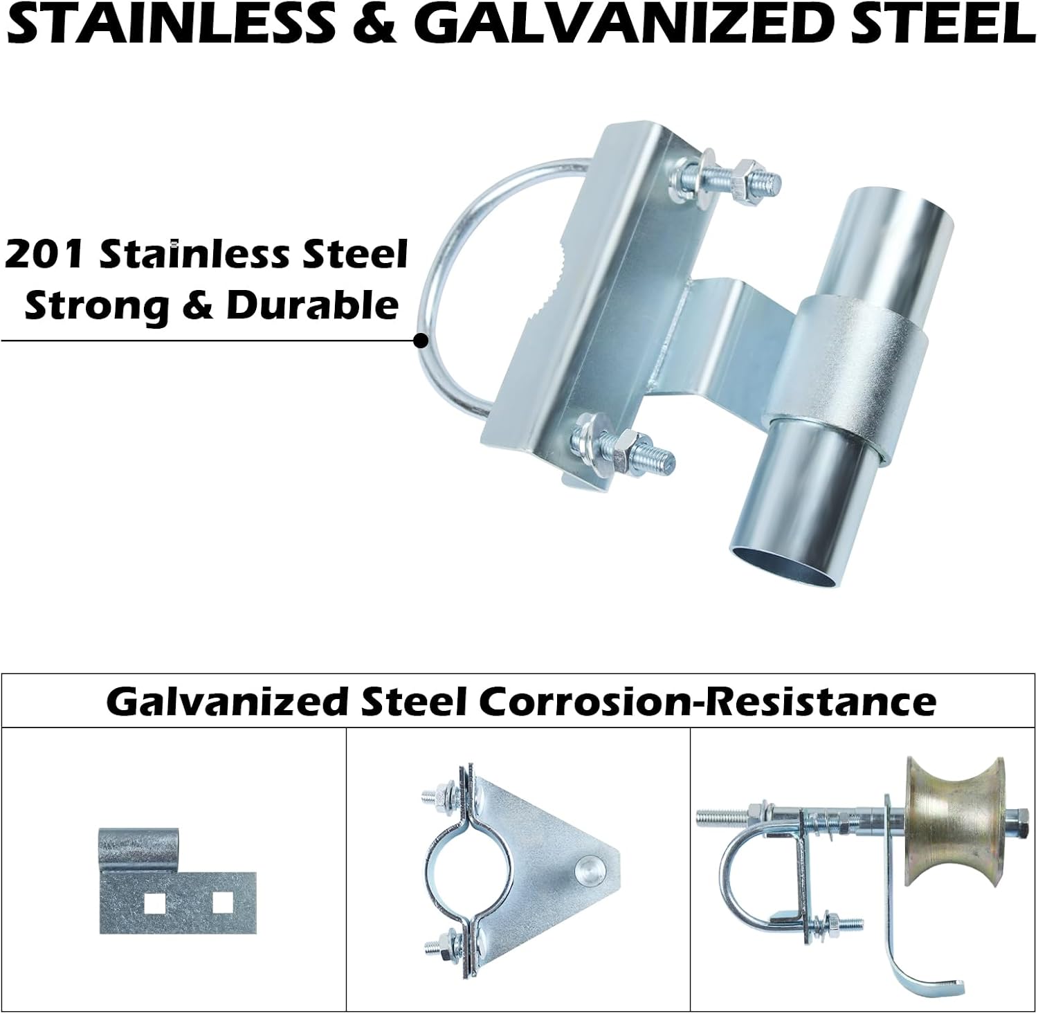 6" Wheels Rolling Gate Hardware Kit for Chain Link Gate | Sliding Gate Hardware | Sliding Gate Kit | Farm Gate Hardware