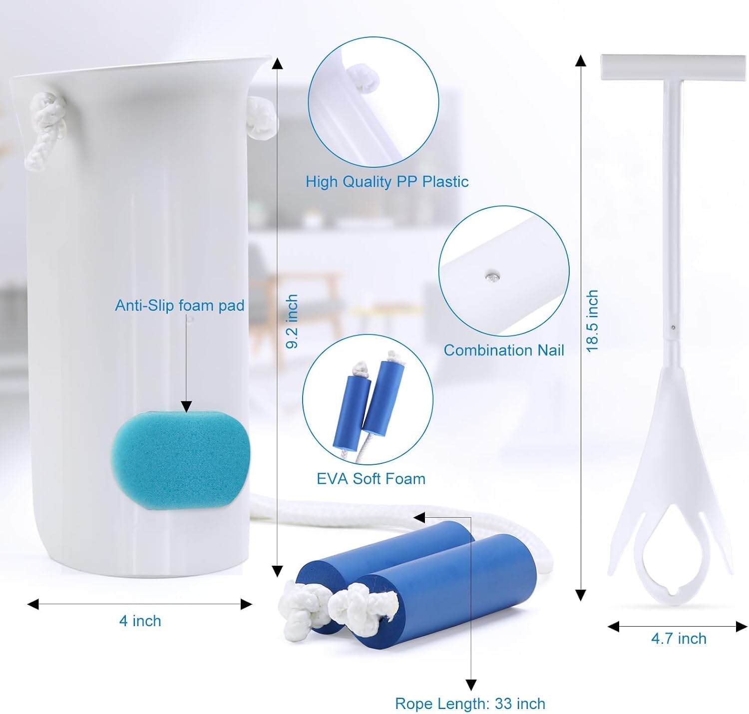 Sock Aid for Putting On Socks Kit,4.0 Inch Sock Helper for Seniors