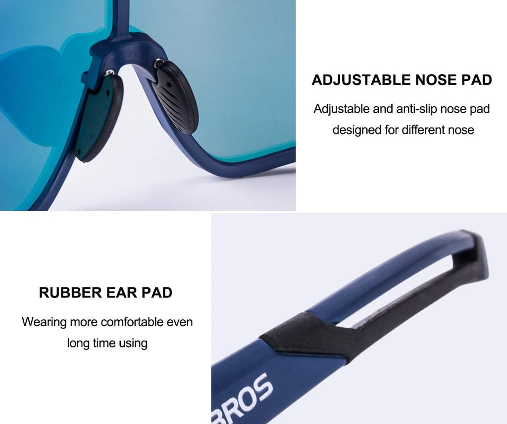 Polarized Sports Sunglasses Men Women - UV400 Protection Goggle with Myopia Frame for Running Cycling Driving