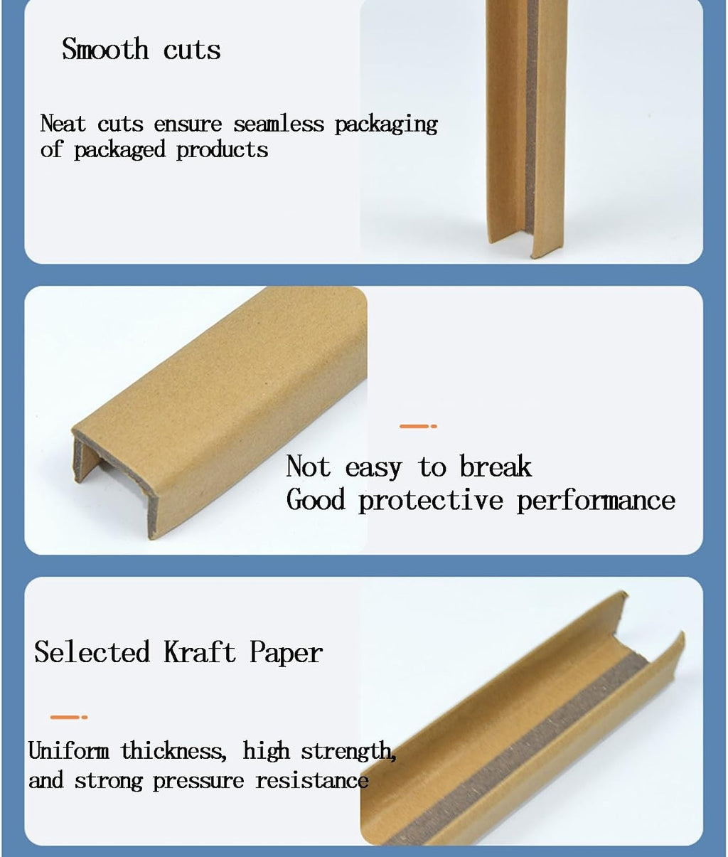 Cardboard Pallet Edge Corner Guard, Durable Cardboard U-Board Pallet Edge Protectors to Prevent Damage During