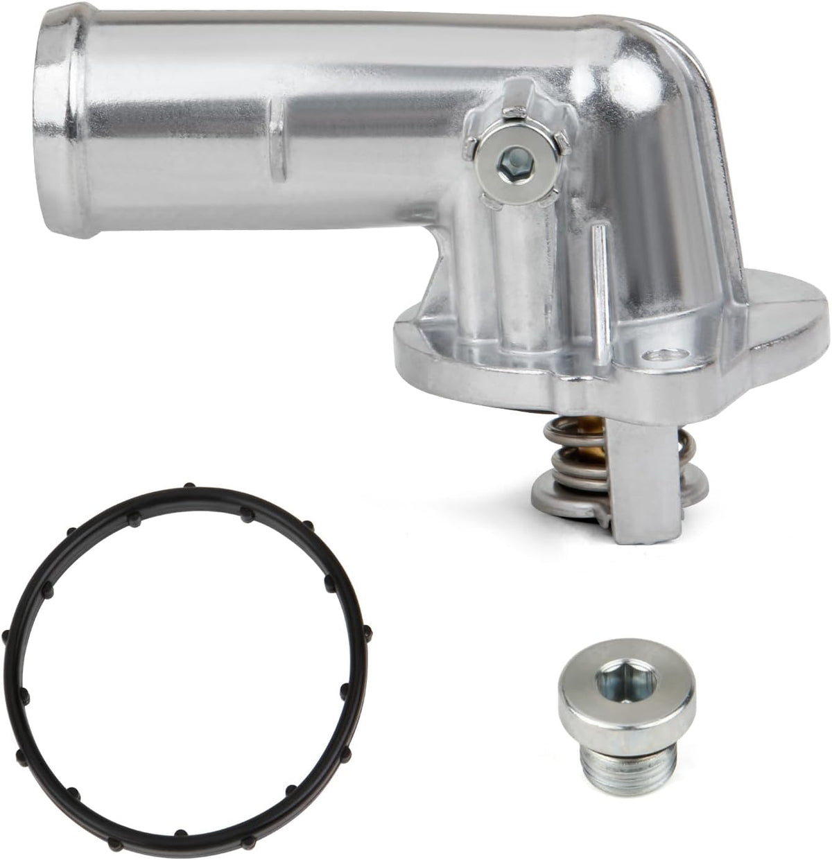 MITZONE Upgrade Aluminum Thermostat Housing Assembly Compatible with Dodge Durango Grand Cherokee 2011-2015 Wrangler JK 2012-2018 Replace 902-852 5184651AG 5184651AH