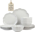 Bethany 12 Pieces Scalloped White Plates & Bowls Set