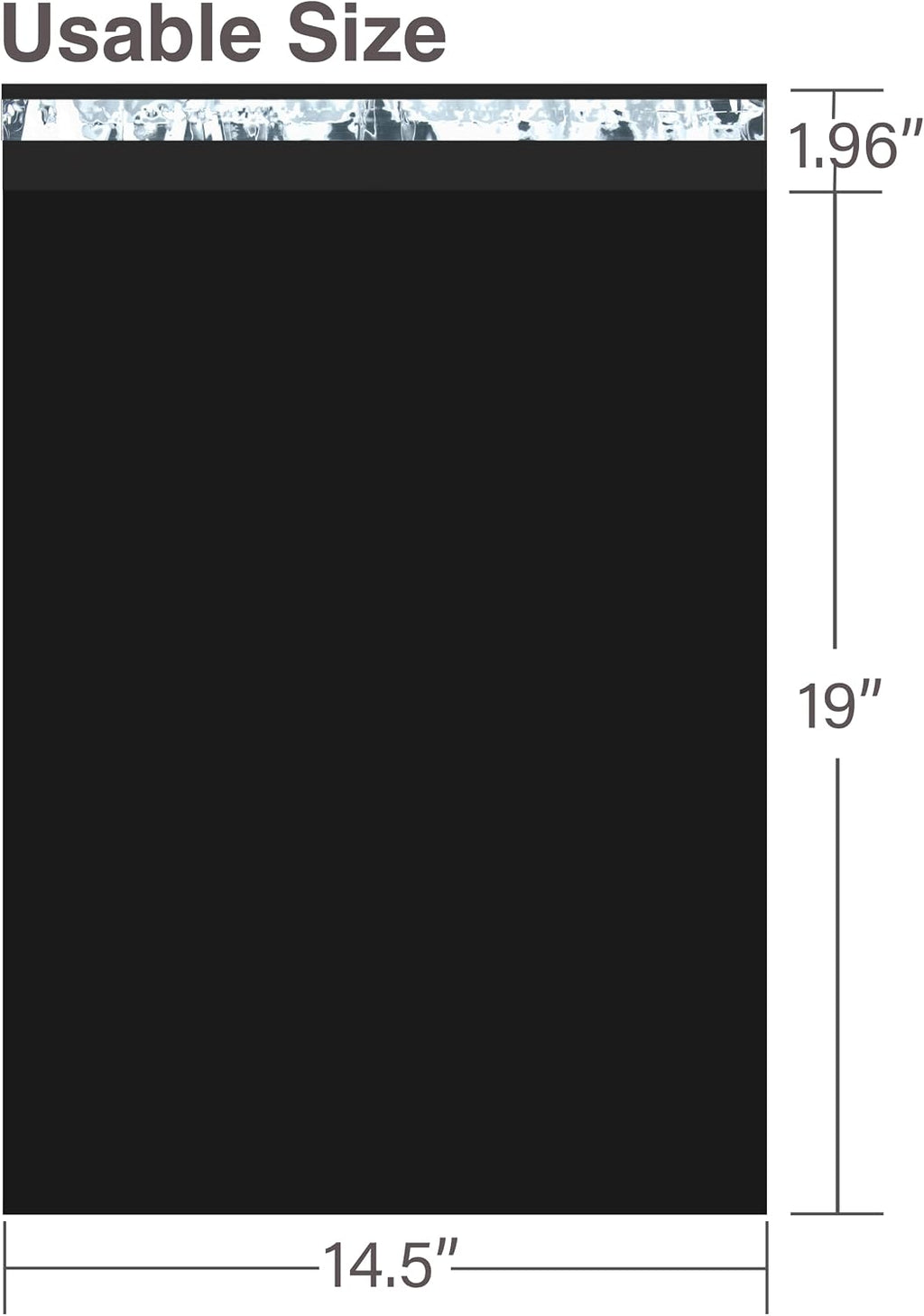 (300-Pack) Black Poly Mailers 14.5x19 Inch