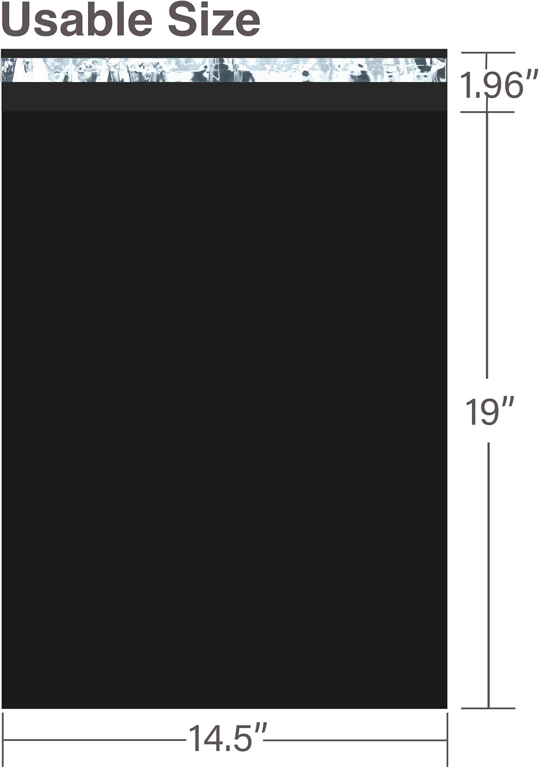 (300-Pack) Black Poly Mailers 14.5x19 Inch