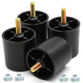 4Pcs 2 inch Plastic Sofa Legs, Black, Round