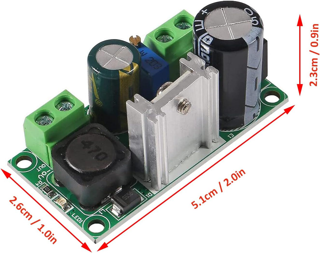 DIANN 2pcs AC/DC to DC Step Down Buck Converter Voltage Regulator Power Supply Board 2A LM2596HV Converter Module