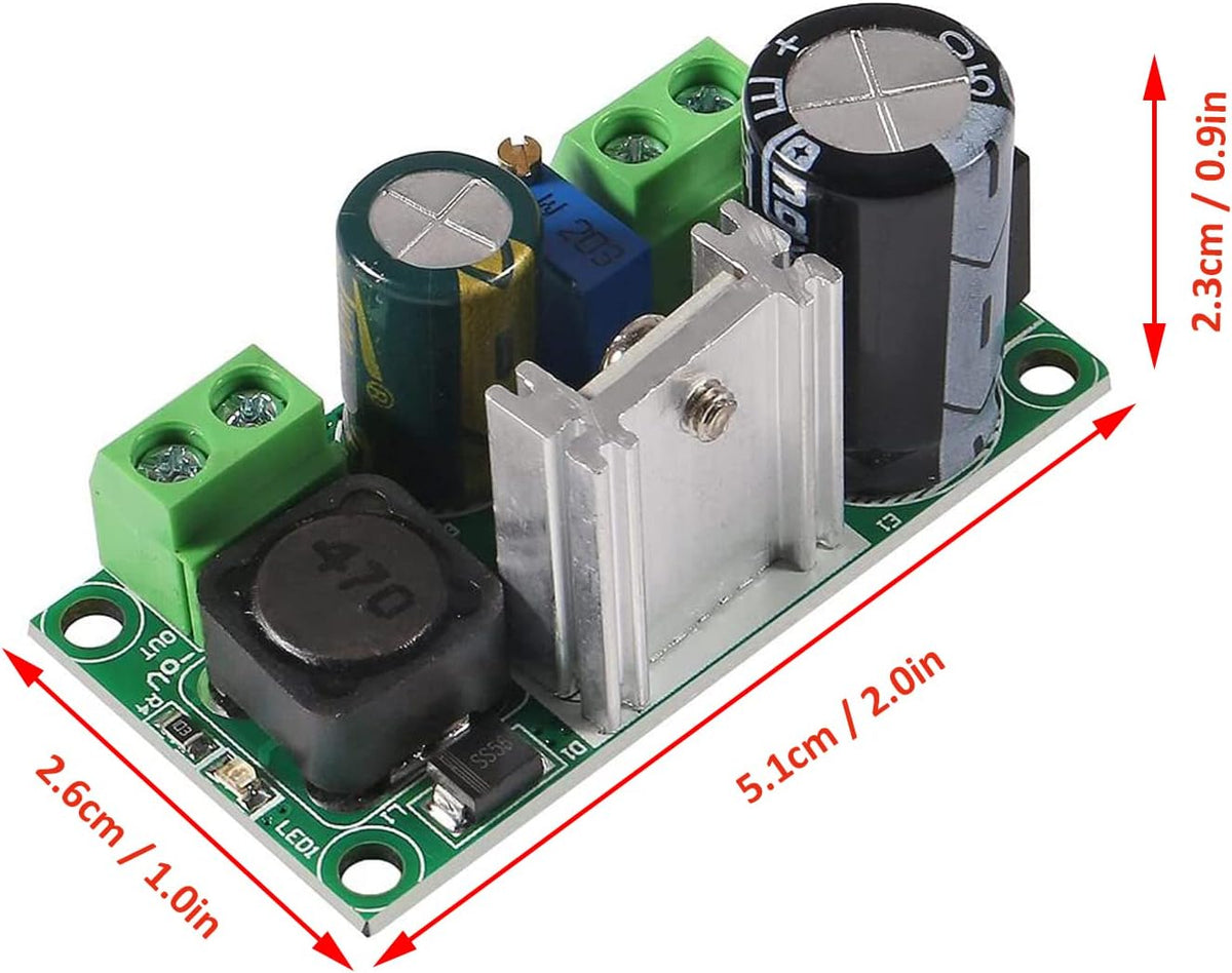 DIANN 2pcs AC/DC to DC Step Down Buck Converter Voltage Regulator Power Supply Board 2A LM2596HV Converter Module