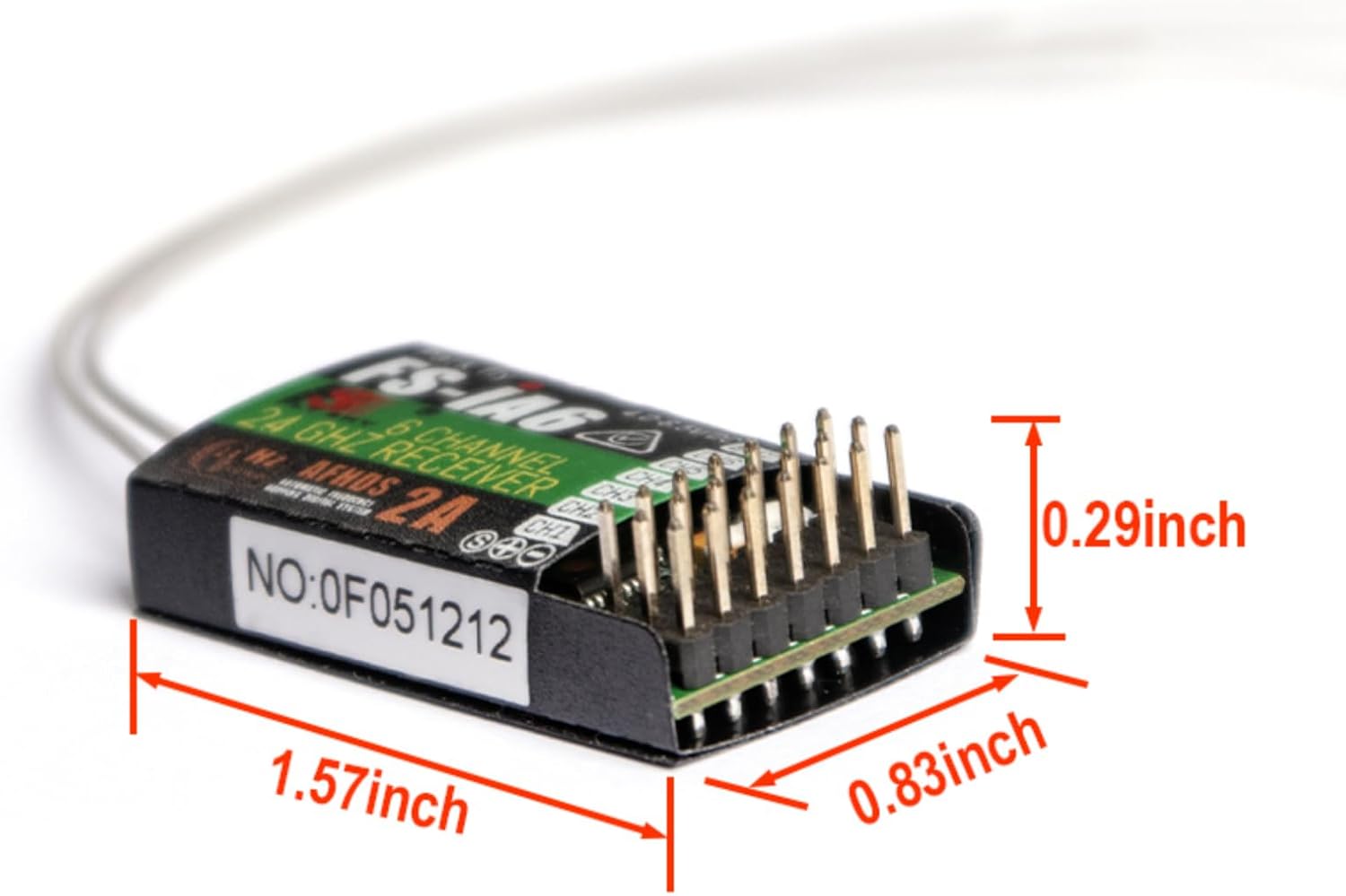JeeFly RC Receiver FS-iA6 6-Channel 2.4GHz Remote Control Receiver with Dual Antenna Compatible with
