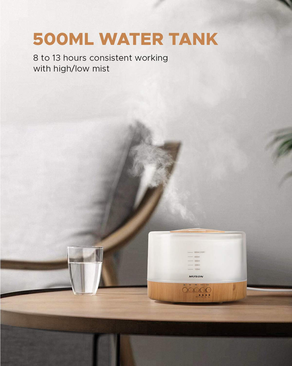 Essential Oil Diffuser Sound Machine Combo Diffuser for Aromatherapy Fragrant Oil Cool Mist Humidifier with Natural